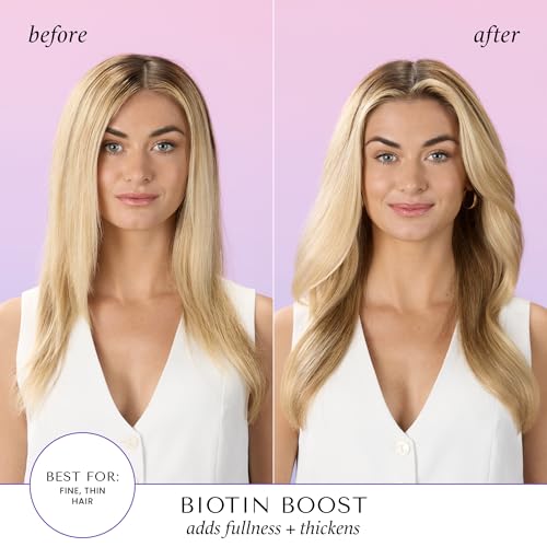 HASK Biotin Boost Thickening Shampoo + Conditioner Set | Adds Fullness, Strengthens, Volumizes, Sulfate-Free, Paraben-Free, Gluten-Free, Color Safe | 12oz each
