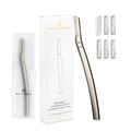 Eyebrow Razor with 6 Blades & Travel Case ? Face Razors for Women & Men, Eyebrow Trimmer Shaper with Precision Cover, Facial Shaver & Dermaplaning Tool for Smooth Skin - Gift Idea - Gray