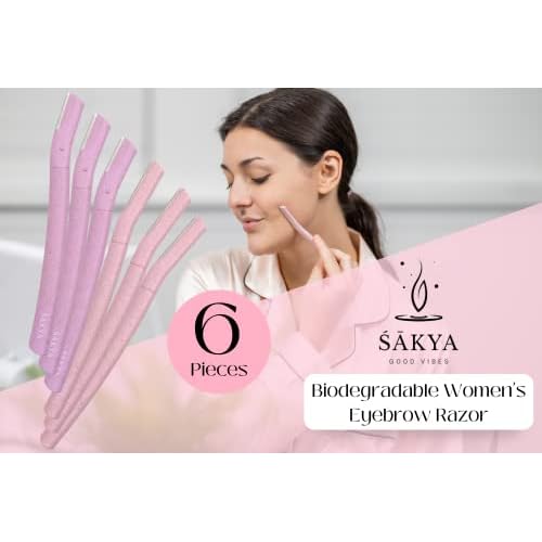 Sakya Biodegradable Women's Dermaplaning Tool - Dermaplane Facial Sensitive Skin Hair Removal Face Razor, Twinkle Blade for Eyebrows & Peach Fuzz - Sonic