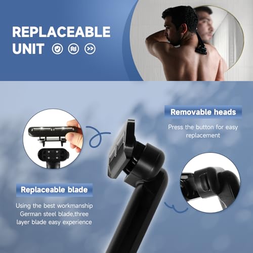 Back Shavers for Men The DIY Back Hair Shaver for Men with Safety Blade Technology & Ergonomic Handle for Men