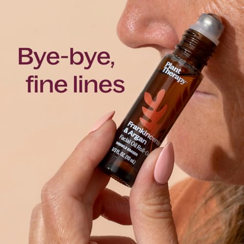 Plant Therapy Frankincense & Argan Facial Serum Roll-On, 10 mL (1/3 oz), Made with Frankincense Essential Oil & Argan Oil, Smoothes Wrinkles & Improves Skin Elasticity, Anti-Aging for Face & Skin