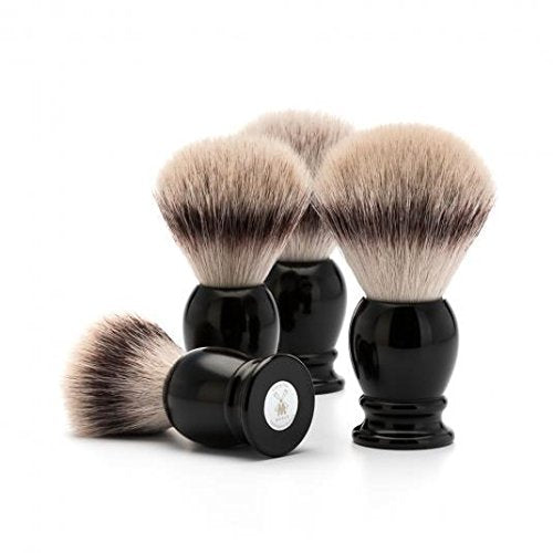 M?HLE Classic Black Large Silvertip Fiber Shaving Brush - Synthetic Luxury Shave Brush for Men, Rich Lather