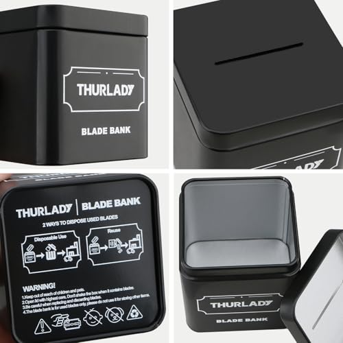 Razor Blade Disposal Container, Matte Black, Large Capacity, Holds Over 500 Blades, Safe & Recyclable