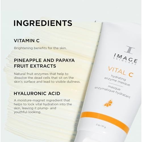 IMAGE Skincare, VITAL C Hydrating Enzyme Masque, Brightening Facial Mask with Vitamin C and Hyaluronic Acid, 2 oz