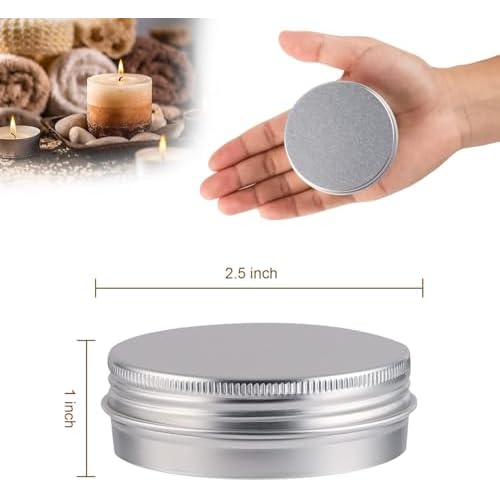 78 Pcs 2 Oz Aluminum Tin Cans Round Cans with Screw Lids, Refillable Cosmetic Metal Containers Food Candle Containers with Screw Tops for Crafts, Food Storage, DIY