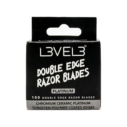 L3 - Level 3 Double Edge Razor Blades - Platinum Coated, Stainless Steel Razor Blades for the Close Shave - for Double Edged Safety Razors - 100 Count (4)