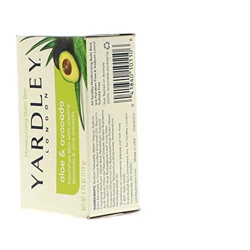 Yardley London Aloe and Avocado Naturally Moisturizing Bath Bar 4.0 oz (Pack of 12)