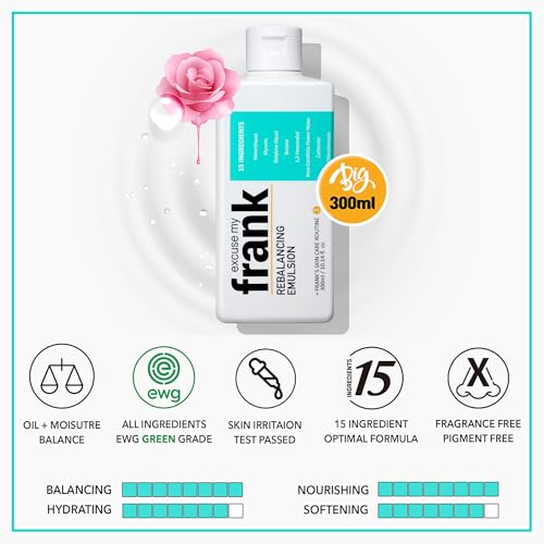 Excuse My Frank - Rebalancing Emulsion Korean Face Moisturizer for Dry & Itchy Skin, Deep Hydration & Soothing Care Lightweight Korean Skin Care Hydrating Moisturizer Face Serum (1 Pack)