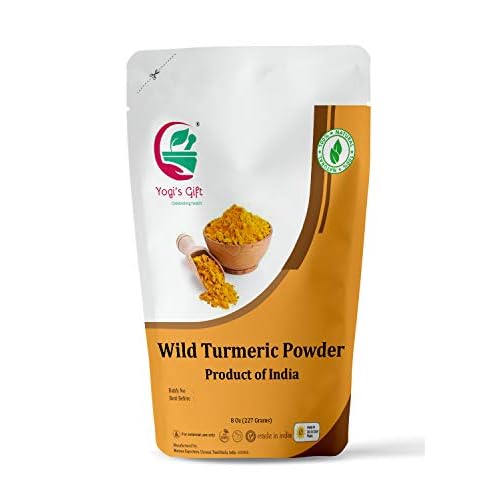 100% Pure Wild Turmeric Powder For Face | 8 Oz (227 grams) | Kasturi Manjal | Curcuma Aromatica | Amba haldi | Promotes Glowing Skin | By Yogi's Gift¢ç