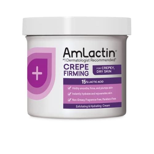 AmLactin Crepe Firming 12 oz Cream & Intensive Healing 7.9 oz Lotion Bundle - Exfoliator and Moisturizer