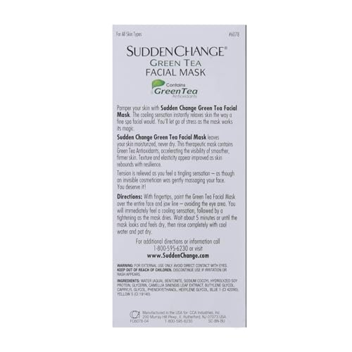 Sudden Change Green Tea Facial Mask 3.4oz by Sudden Change