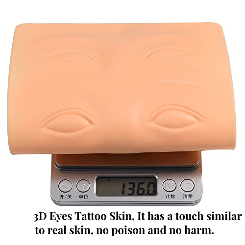 6 Pcs 3D Tattoo Practice Eyebrow Eyeline Practice Skins Permanent Eyebrow Makeup Training Lip Skins for Beginners and Fake Skin Sheets For Professionals