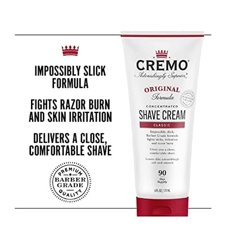 Cremo Barber Grade Original Shave Cream, Astonishingly Superior Ultra-Slick Shaving Cream Fights Nicks & Cooling Formula Post Shave Balm, Soothes, Cools And Protects Skin From Shaving Irritation