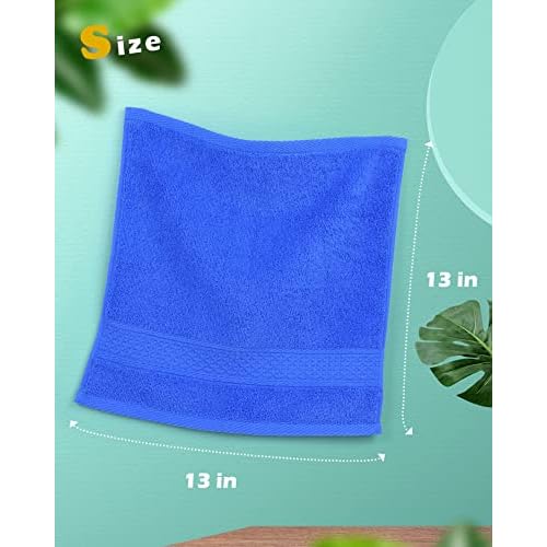 Cleanbear Wash Cloths for Your Body 24-Pack Washcloths Soft Cotton Face Cloths, Large Shower Wash Cloth Set (8 Colors 13¡± x 13¡±) 100% Cotton Small Towels for Bathrooms and Guestroom