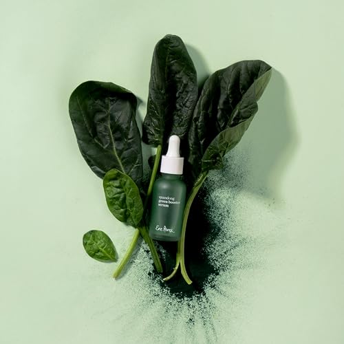 Ere Perez - Natural Quandong Green Booster Face Serum | Calms, Balances, Hydrates, Non-Oily | Lactic Acid, Hyaluronic Acid, Chlorophyll, Spinach | Vegan, Cruelty-Free, Clean Beauty (1 fl oz | 30 mL)