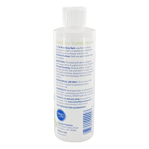 No-Rinse Body Bath, 8 fl oz - Leaves Skin Clean, Refreshed and Odor-Free, Rinse-Free Formula - Makes 8 Complete Baths