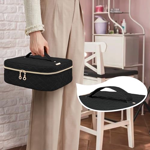 Yarwo Nail Polish Carrying Bag Holds 36 Bottles (15ml/0.5 fl.oz), Travel Storage Organizer for Nail Polish and Manicure Accessories, Black