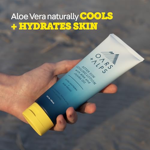 Oars + Alps After Sun Cooling Lotion, Includes Aloe Vera and Cucumber Extract for Sunburn Relief, Fresh Cut Aloe Scent, 8 Fl Oz