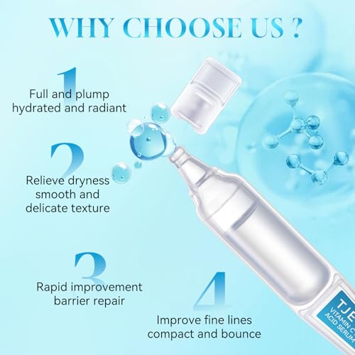 5% VC Hyaluronic Acid Serum for Face| 8-Tier Hyaluronic Acid for 72-Hour Moisture Lock | Anti-Aging, Firming & Brightening | Ceramide-Infused for Sensitive Skin Soothing -30pcs