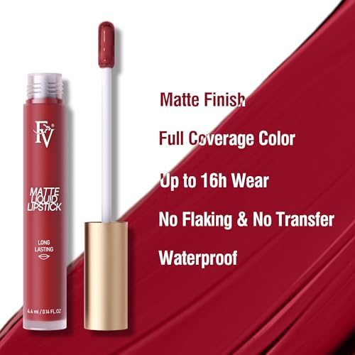 FV 2pcs Matte Liquid Lipstick, Long Lasting & Highly Pigmented, No Transfer & Waterproof, Smudge Proof Lipstick for Women, Party Goer+Seductress, 4.4mlx2