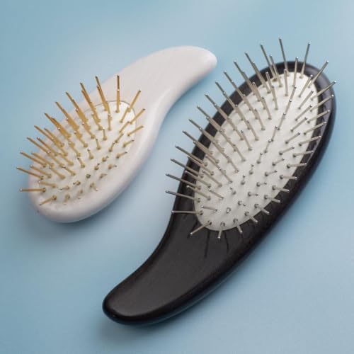 The Bay by Cricket¢â Dark Half Moon Brush The Half Moon Bay Series Sensory Scalp & Haircare Wellness with Cooling Extra-long Metal bristles and Gua-Sha-Ahhh Shaped Handle