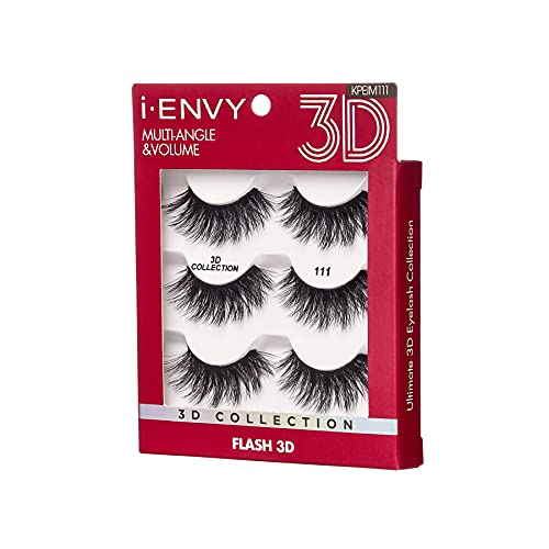 iEnvy False Eyelashes 3 Pairs Fluffy and Natural Multiangle and Volume Faux Mink Lashes (11) (Pack of 2)