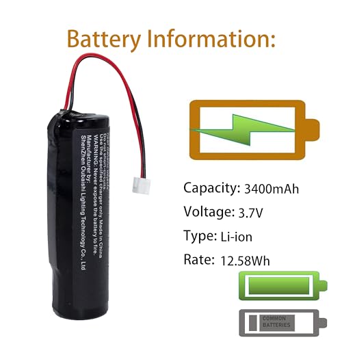 Magic Clip Battery for Cordless Clippers,Cordless Senior,Cordless 93837-001 3.7V Li-ion 3400mAh Large Capacity