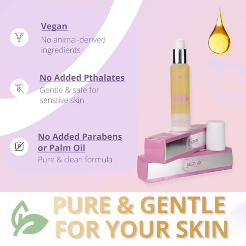 Jasclair Dermaplaning Oil for Women (1.7 Fl Oz) | Pre & Post Shave Oil for Smooth Glide & Skin Protection | Use with Dermaplane Razor for Peach Fuzz | Unscented & Natural