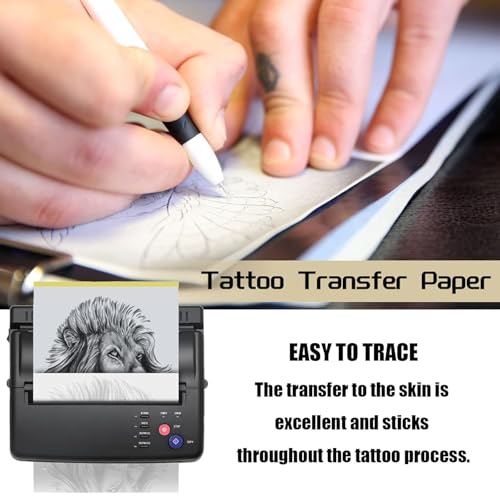 SOTICA 50PCS Tattoo Transfer Paper Tattoo Stencil Paper 4-Layer A4 Size Reusable DIY Transfer Paper for Stencil Printer & Hand Drawing Tattoos Supplies