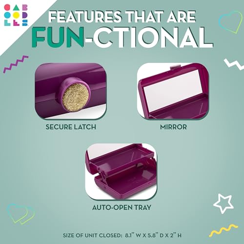Caboodles Take It Tote, Mint, Makeup Travel Case with Large Built-In Mirror, Mint Auto-Open Tray, Snap-Tight Lid, Ideal for Quick Touch Ups On The Go (Pack of 2)