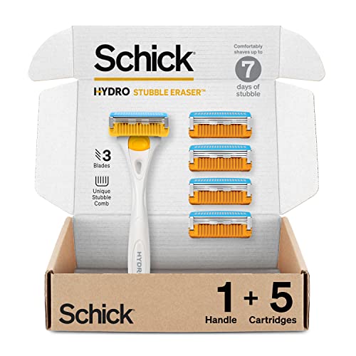 Schick Hydro Stubble Eraser Kit ? Schick Stubble Eraser Razor with Refills, Stubble Razor with 5 Razor Blades