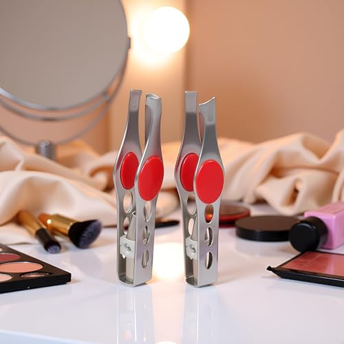 3Pcs Silver Tweezer With LED Light For Hair Removal Makeup Tool Eyebrow Eyelash for Women Facial Hair, Lash Trimmer, Hair Tweezers, Ingrown For Tweezer, Tweeze, Women's Hair Removal Tweezers