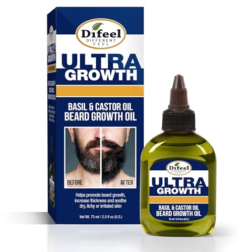Difeel Men's Ultra Growth Beard Care 3-PC Gift Set for Men - Includes 2-in-1 Beard Shampoo & Conditioner 12oz, Beard Growth Oil 8oz, and Bonus Travel Size Beard Oil