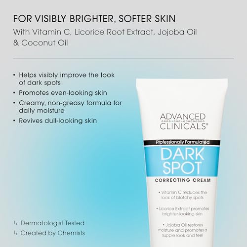Advanced Clinicals Dark Spot Vitamin C Cream For Face, Hand, & Body Lotion, Anti Aging Therapeutic Skin Care Moisturizer Lotion Reduces Appearance Of Age Spots, Blotchy Skin, & Wrinkles, (2-Pack)
