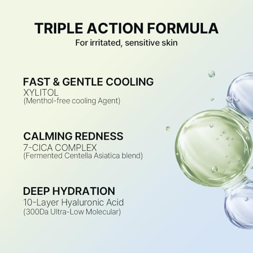 HYCICA Soothing Toner Pad | Cooling Calming Hydration for Sensitive Skin with XYLITOL, Centella, Ultra-Low Molecular Hyaluronic Acid, Vegan Fragrance-Free Korean Skincare, 70 Pads