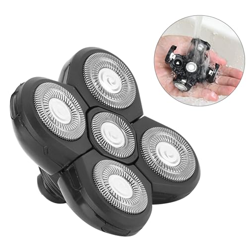 Men Electric Shavers Replacement Head Electric Beard Shaver 5 Blade Rotating Head Accessory Replacement (Spare 5 Blades)