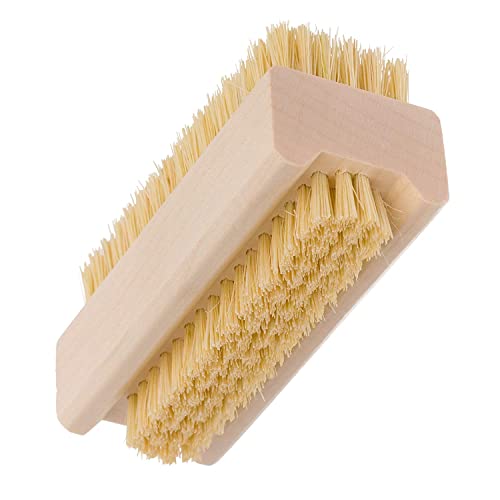 Redecker Tampico Fiber Nail Brush with Untreated Maple Wood Handle, Set of 2, 3-3/4 Inches