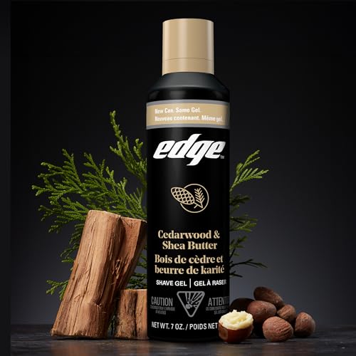 Edge Shave Gel for Men, Cedarwood & Shea Butter, 7oz (3 Pack) - Shaving Gel For Men That Moisturizes, Protects and Soothes To Help Reduce Skin Irritation (Packaging May Vary)