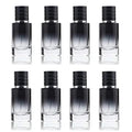 30ML Glass Perfume Bottles Empty Gradient Black Spray Perfume Bottles with Black Screw Lid Refillable Portable Empty Square Perfume Atomizer Vials Refillable Cosmetic Containers for Perfume Essential