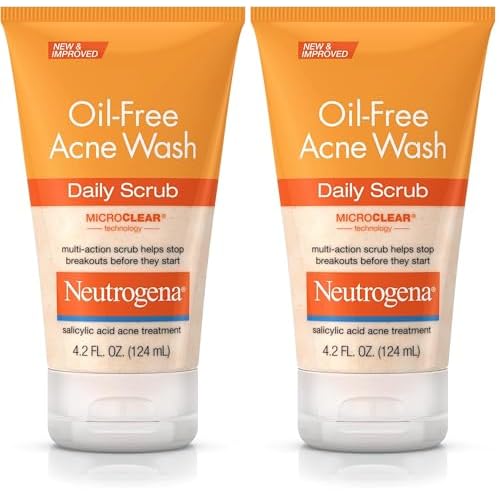 Neutrogena, Oil-Free Acne Wash Daily Scrub, 4.2 oz (Pack of 2)