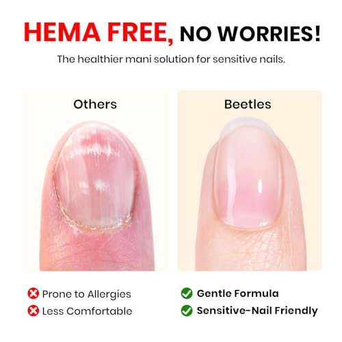 Beetles Hema Free Gel Base Coat 15ml - 2026 Upgraded Formula Base Coat Soak Off UV LED Long Lasting Gel Polish for DIY Home & Salon Nail Art Manicure Gift for women
