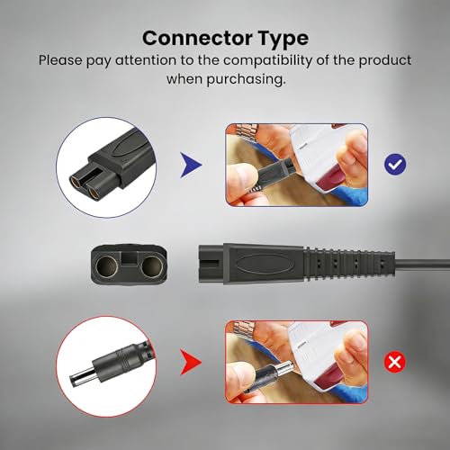 Charger Replacement for Andis Shaver ProFoil TS-1 TS-2 Clippers, 5V 1A Power Cord Adapter