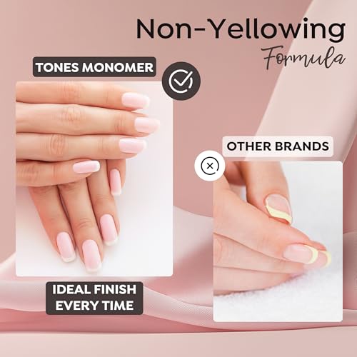 TONES Monomer Acrylic Nail Liquid - Professional-Grade Nail Monomer Liquid for Acrylic Nail Powder - MMA-Free Acrylic Monomer Liquid - (16 Fl Oz, Original Scent)