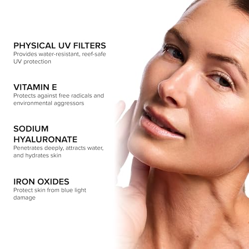DRMTLGY Physical Tinted Moisturizer with SPF 44. Universal Tint. All-In-One Mineral Tinted Sunscreen and Foundation with Broad Spectrum Protection Against UVA and UVB Rays, 2.05 oz