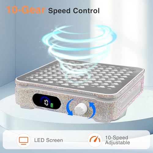 IMENE Rechargeable Nail Dust Collector, 10-Gear Powerful Cordless Nail Fan Dust Collector for Nails Vacuum Duster Professional Dust Collector for Nail Tech