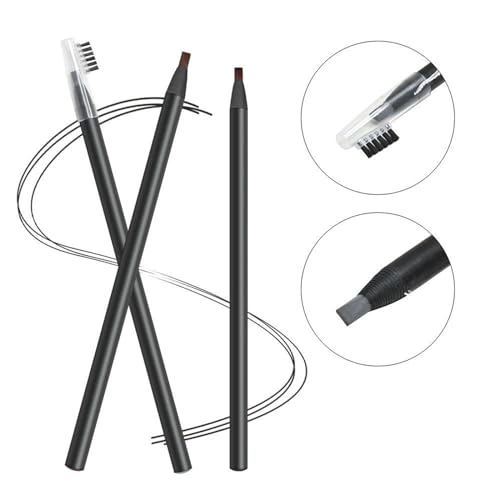 6pcs Waterproof White Black Brown Pre-Draw Mapping Pencils Peel off Eyebrow Pencil Hard Permanent Makeup Eyebrow Pencil (Mix Color)