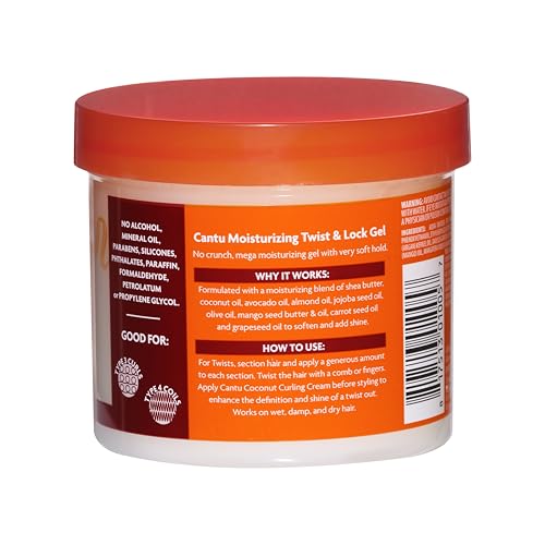 Cantu Shea Butter For Natural Hair Moisturizing Twist & Lock Gel, 13 Ounce (Pack of 1) (07005-12/3EU) | Moisturizing, Twist & Lock, Gel, for Natural Hair