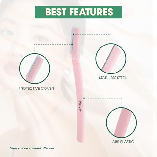Face Razors for Women & Men Face Hair, Dermaplane Razor with Protective Cap, Womens Facial Razor for Peach Fuzz & Eyebrow Grooming, Ideal Travel Friendly Gift - 9pcs
