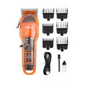 Nave Cordless Hair Clippers for Men ? Professional Zero Gap T-Blade Trimmer, Rechargeable, LCD Display, Adjustable Blade & Combs ? Home & Barbershop Use (Orange)