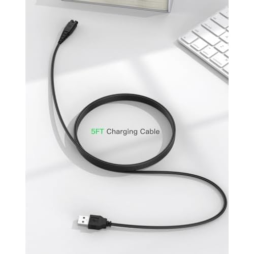 USB Charger Cable Fit for Hatteker-Cordless-Hair-Trimmer Pro Hair Clippers Beard Trimmer RFC-588 RFC-598 RFC-692 Shaver Razor Replacement Charging Power Cord
